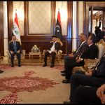 Deputy Prime Minister and Minister of Planning Dr. Mohammed Ali Tamim delivers an official invitation to the Presidential Council of Libya to attend the Arab Summit in Baghdad
